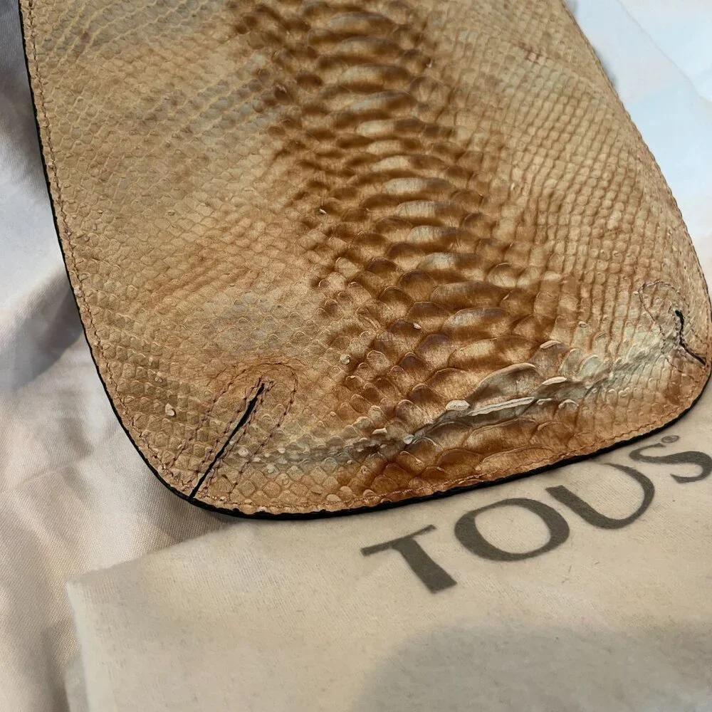 TOUS -- Python Crossbody Bag -- Gold Chain -- Animal Print -- Dust Bag - Picture 6 of 10